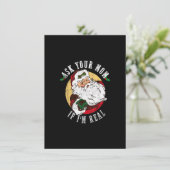 Vraag je moeder of ik echt grappig kerstkerstman b kaart (Staand voorkant)