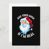 Vraag je moeder of ik echt grappig kerstkerstman b kaart (Voorkant / Achterkant)