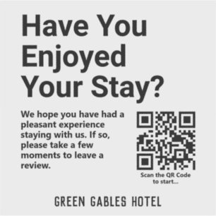 Vraag klanten om een Review QR-code achter te late Sticker