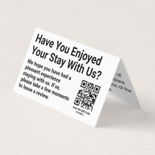 Vraag klanten om een Review QR-code gevouwen te la Visitekaartjes