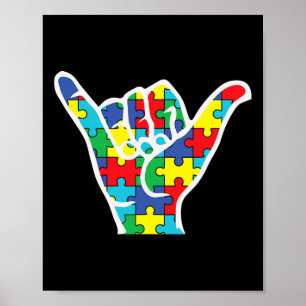Vraag Liefde Teken Hand Autisme Bewustzijn Mama Pa Poster