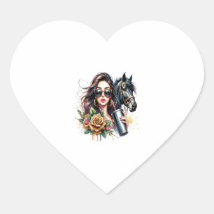 Vraag maar aan Horse Funny Horse Hart Sticker