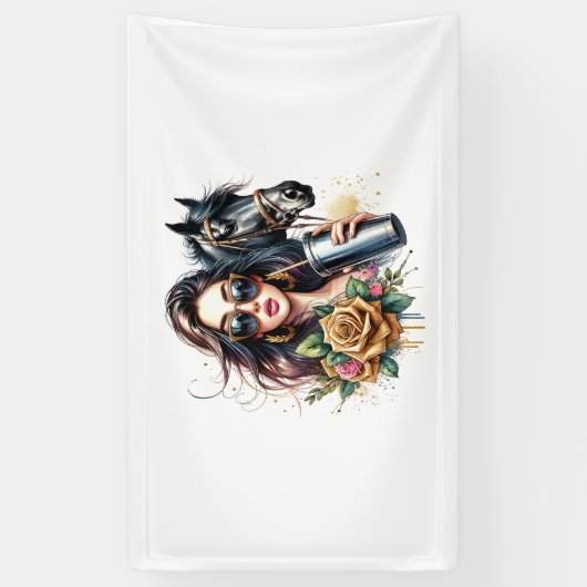 Vraag maar aan Horse Funny Horse Spandoek (Verticaal)