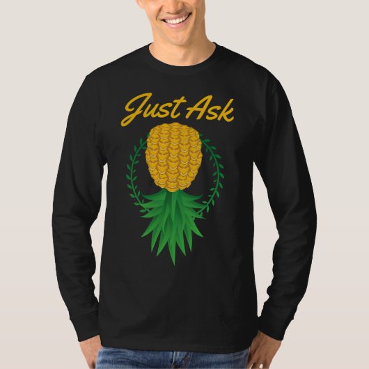 Vraag maar ondersteboven Ananas Swinger Funny Frui T-shirt (Voorkant)