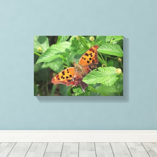 Vraag Mark Butterfly op Lantana Wrapped Canvas (Insitu (Houten vloer))