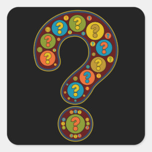 Vraag Mark Dark Red Artful Afbeelding Punctuation Vierkante Sticker