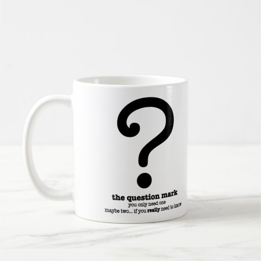 Vraag Mark Grammar Mok Funny Kantoor Coffee Mok (Links)