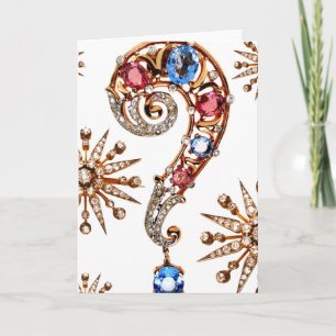 Vraag Mark  Kostuum Sieraden Blanco Opmerking Kaart