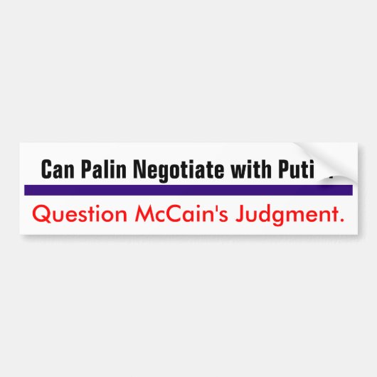 Vraag McCain's oordeel #2 Bumpersticker (Voorkant)