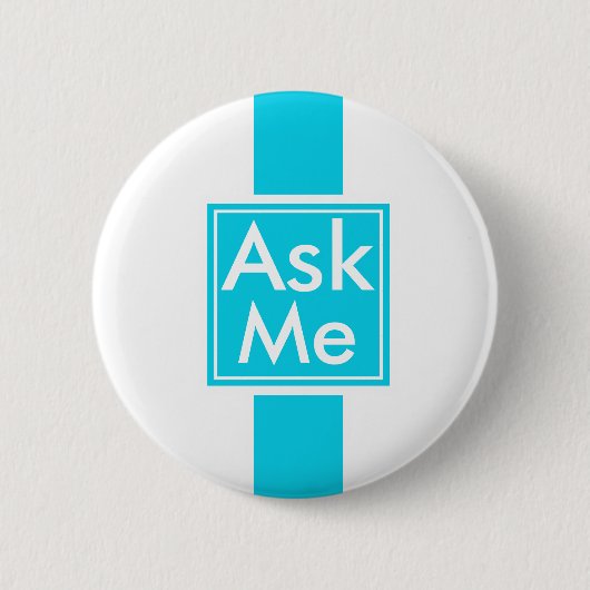 Vraag me Button voor school, vrijwilliger, theater (Voorkant)
