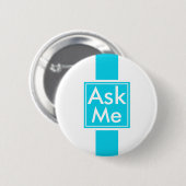 Vraag me Button voor school, vrijwilliger, theater (Voorkant /achterkant)