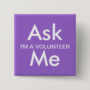 Vraag me Button voor zaken, school, vrijwilligers