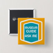Vraag me de Button van de Museum Guide (Voorkant /achterkant)