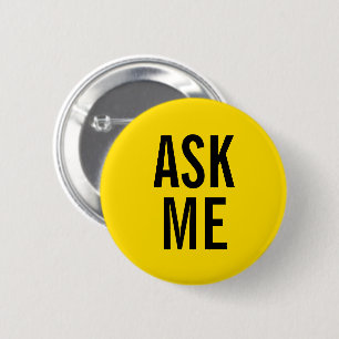 Vraag me  Gele vrijwilliger-badge Ronde Button 5,7 Cm