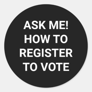 Vraag me hoe ik me moet registreren om wit en zwar ronde sticker