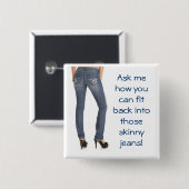 Vraag me hoe je terug in die magische jean kunt pa vierkante button 5,1 cm (Voorkant /achterkant)