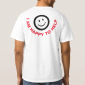 Vraag me ik help graag rode helpers t-shirt (Achterkant)