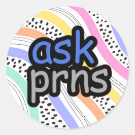 Vraag me mijn voornaamwoorden Sticker