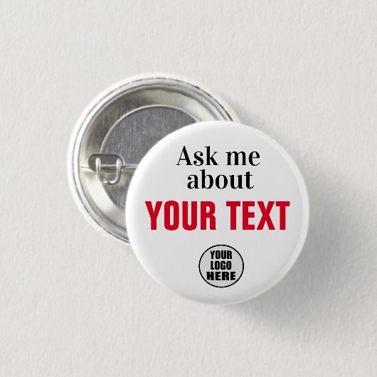 Vraag me naar Aangepaste Button (Voorkant /achterkant)