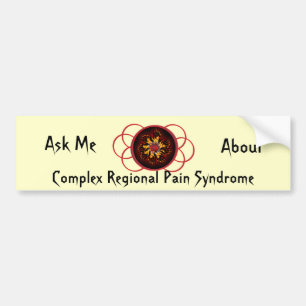 Vraag me naar CRPS Red & Black Star Burst Scroll Bumpersticker