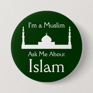 Vraag me naar de islam ronde button 7,6 cm