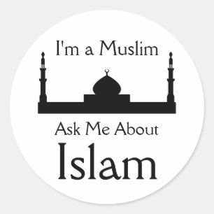 Vraag me naar de islam ronde sticker