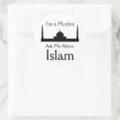 Vraag me naar de islam ronde sticker (Tas)