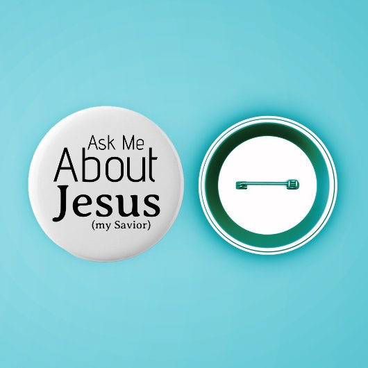 Vraag me naar Jesus Christelijk Ronde Button 5,7 Cm