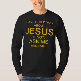 Vraag me naar Jezus Gold op Black T-shirt