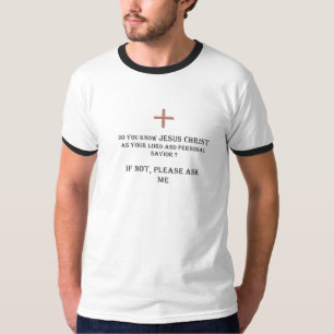 vraag me naar Jezus T-shirt