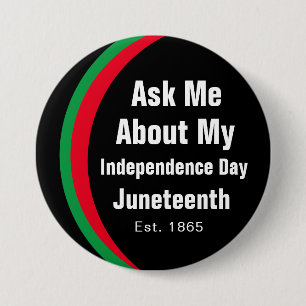 Vraag me naar Juneteenth Red Green Button