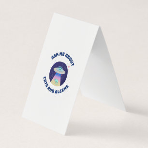 Vraag me naar katten en aliens visitekaartjes