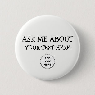 Vraag me naar Logo design Ronde Button 5,7 Cm