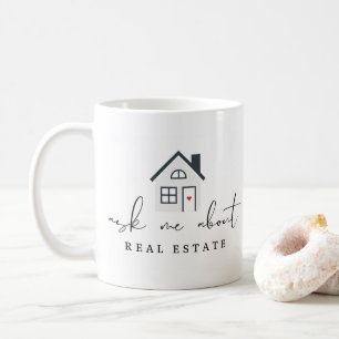 Vraag me naar marketing voor onroerend goed koffiemok