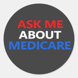 Vraag me naar Medicare  Ronde Sticker