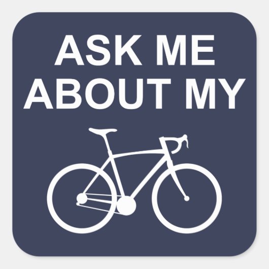 Vraag me naar mijn bike vierkante sticker (Voorkant)