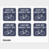 Vraag me naar mijn bike vierkante sticker (Vel)