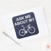 Vraag me naar mijn bike vierkante sticker (Envelop)