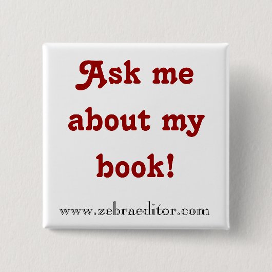 Vraag me naar mijn boek, Button (Voorkant)