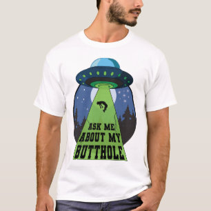 Vraag me naar mijn Funny Alien Abduction UFO T-shirt
