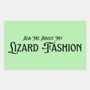 vraag me naar mijn hagedis mode rechthoekige sticker