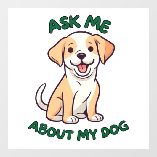 Vraag me naar mijn hondenraam raamsticker (Vel)