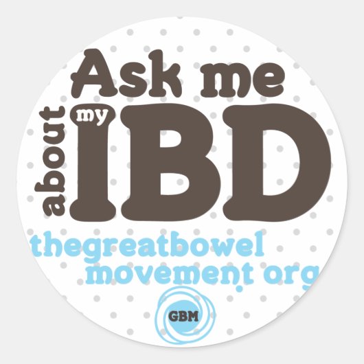 Vraag me naar mijn IBD Sticker - Stippen (Voorkant)