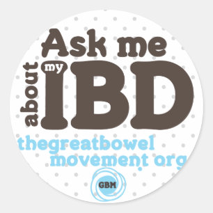 Vraag me naar Mijn IBD-sticker - Stippen Ronde Sticker