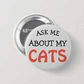 Vraag me naar mijn kattendeksel Button (Voorkant /achterkant)