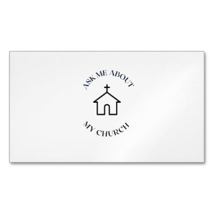 vraag me naar mijn kerk magnetisch visitekaartje