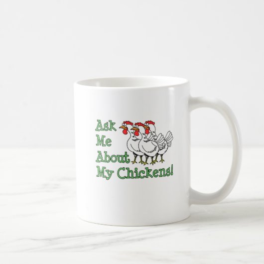 Vraag me naar mijn kippen Funny Mug Koffiemok (Rechts)