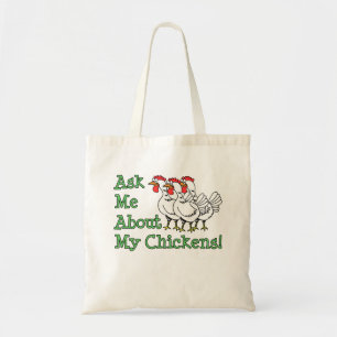 Vraag me naar mijn kippen tote bag