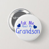 Vraag me naar mijn kleinzoon. ronde button 5,7 cm (Voorkant /achterkant)