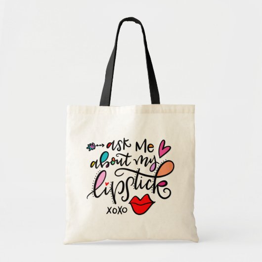 Vraag me naar mijn lippenstift tote bag (Voorkant)
